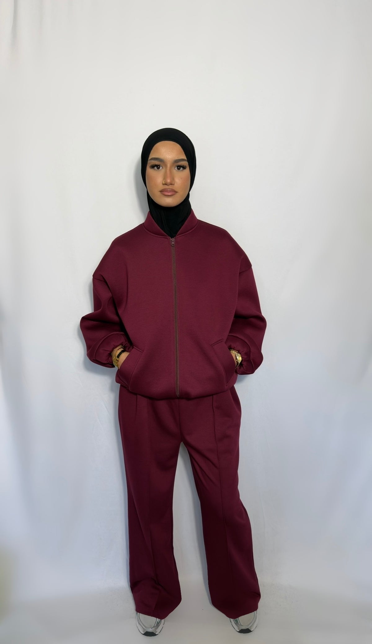 Ensemble jogging bordeaux