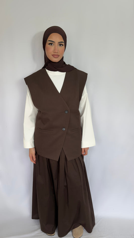 Blazer sans manches brun