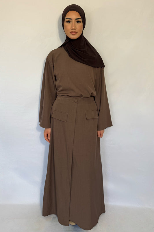 Ensemble jupe brun